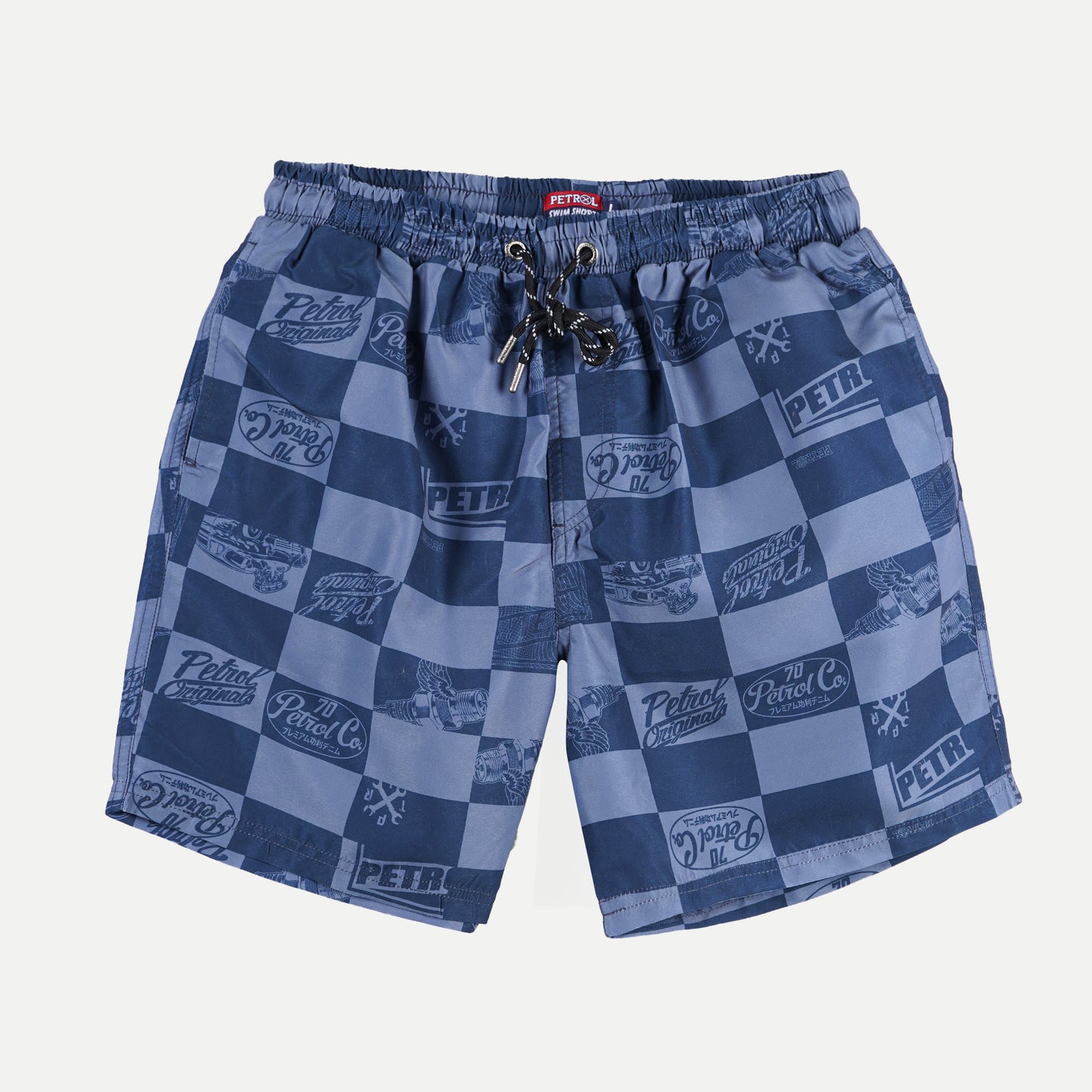 Petrol Modified Non Denim Board Shorts for Men Regular Fitting Garment Wash Cotton Fabric Casual Short Navy Blue Swim short for Men 133794 (Navy Blue)