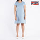 Petrol Ladies' Modified Dress Regular Fitting Blouse CVC Jersey Fabric Trendy fashion Casual Top Smoke Blue Dress for Ladies 141665 (Smoke Blue)