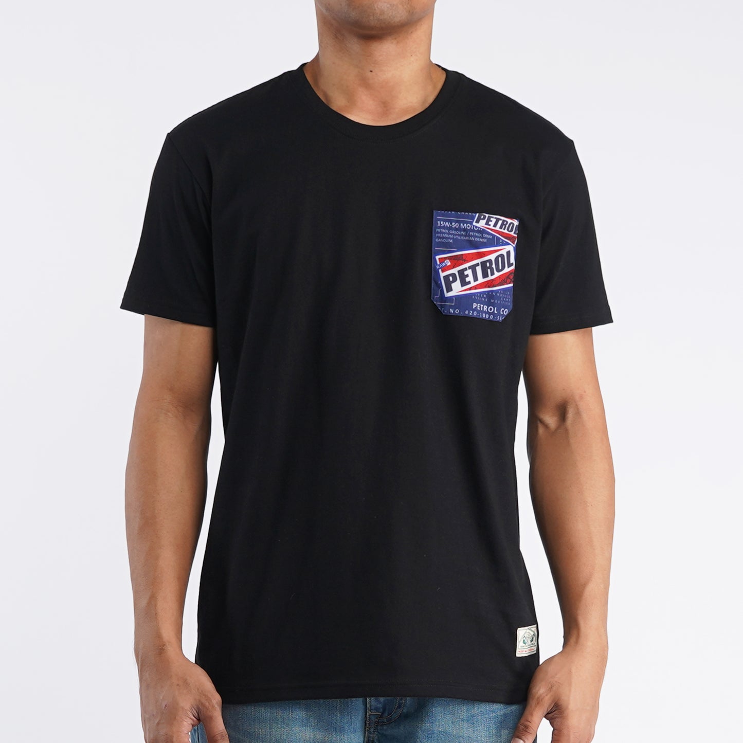 Petrol Basic Tees for Men Slim Fitting Trendy fashion Casual Top Black T-shirt for Men 115554 (Black)