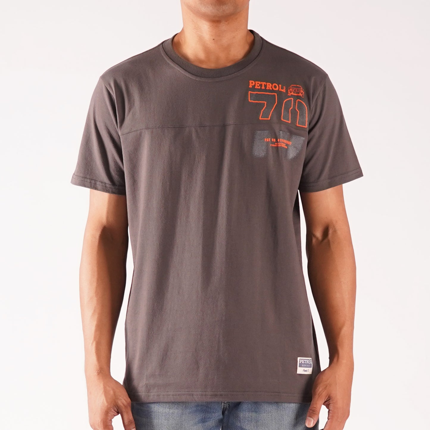 Petrol Basic Tees for Men Slim Fitting Shirt CVC Jersey Fabric Trendy fashion Casual Top T-shirt for Men 112724-U (Charcoal)