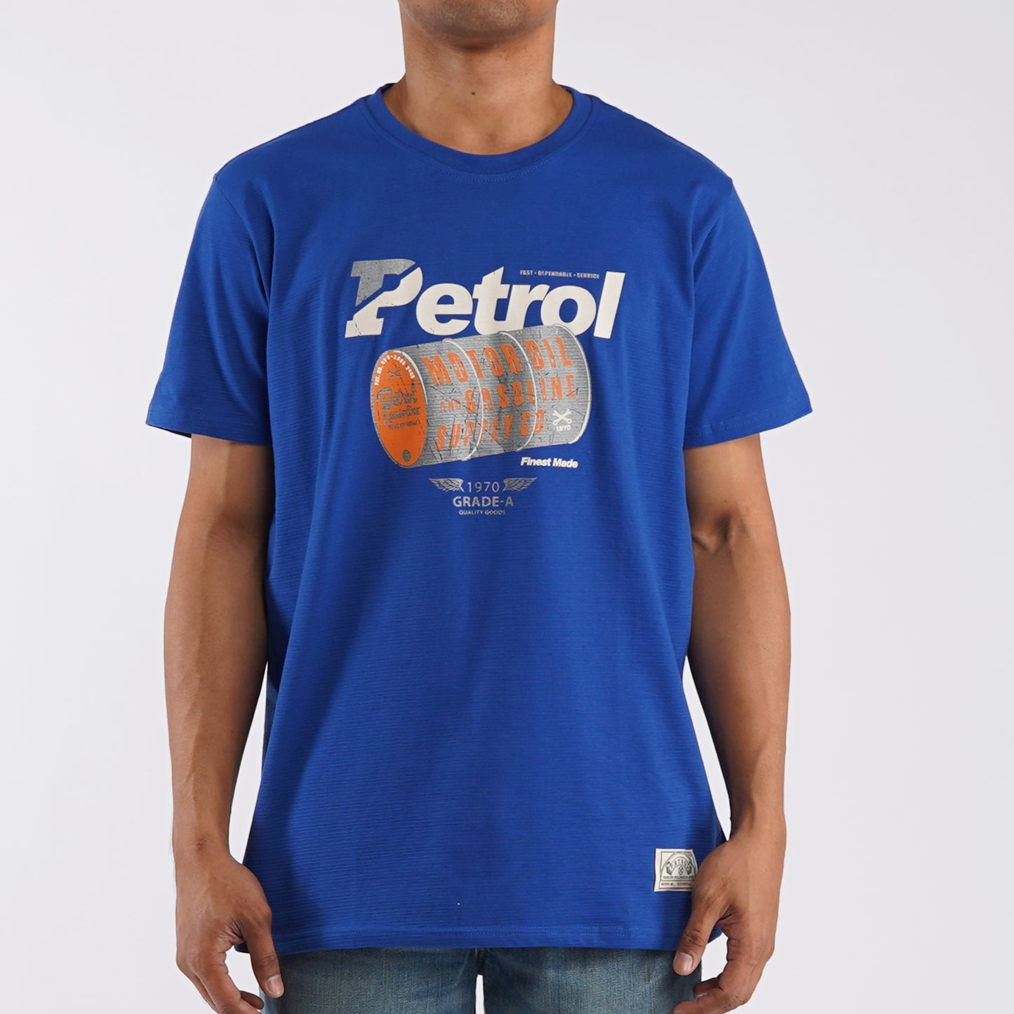 Petrol Basic Tees for Men Slim Fitting Trendy fashion Casual Top True Blue T-shirt for Men 113612 (True Blue)