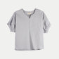 Petrol Basic Woven for Ladies Loose Fitting Shirt Special Fabric Trendy fashion Casual Top Chambray Blue Woven Blouse for Ladies 125711 (Chambray Blue)
