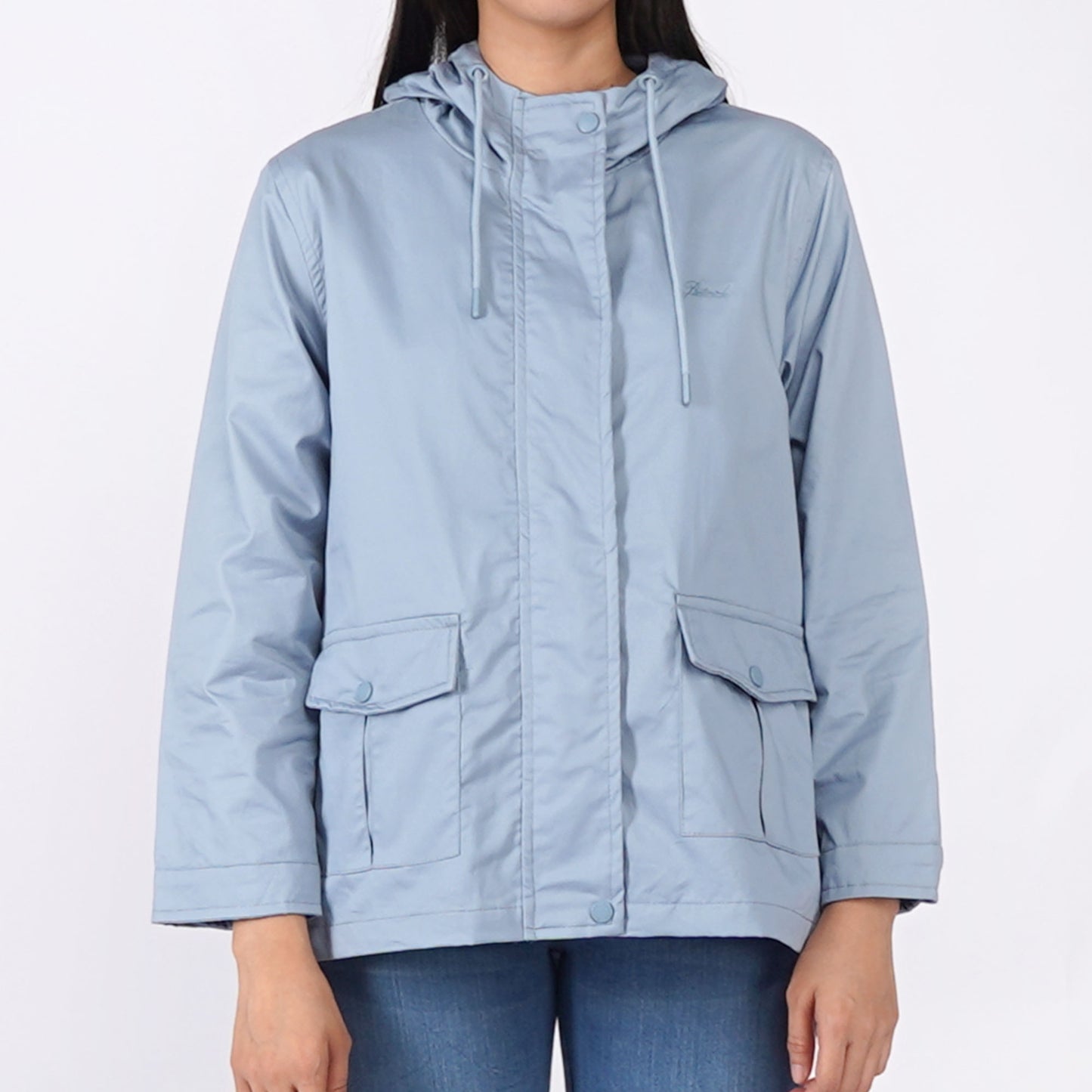 Petrol Ladies Basic Jacket Loose Fitting for Women Trendy Fashion Cotton Twill High Quality Apparel Comfortable Casual Jacket for Women 130722 (Smoke Blue)