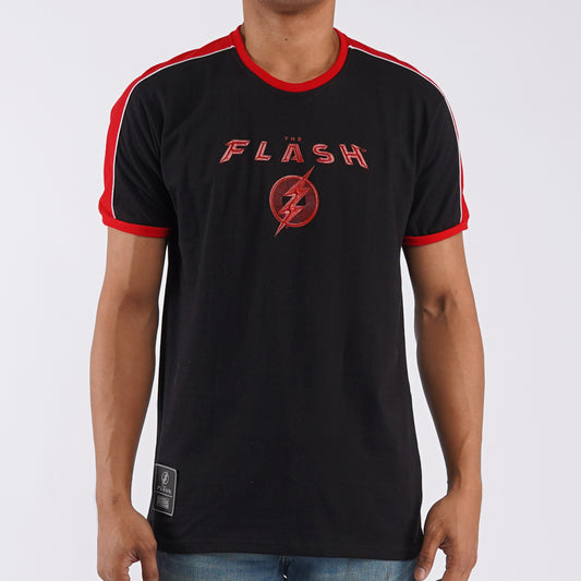 Petrol X The Flash Logo Tees for Men Slim Fitting Shirt Cotton Fabric Comfortable to Wear Fashionable Trendy fashion Short Sleeve Graphic Round Neck Top Tee Shirts for Men 133052 (Black)