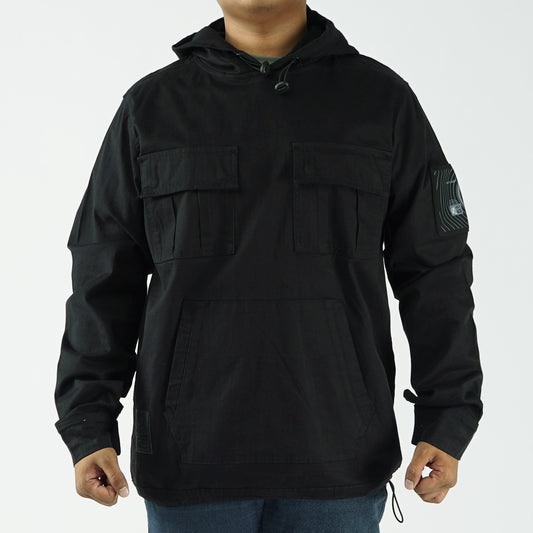 Petrol X The Flash Basic Hoodie Jacket Soft Twill Cargo Pocket for Men Regular Fitting Trendy fashion Casual Top Black Jacket for Men 136233 (Black)