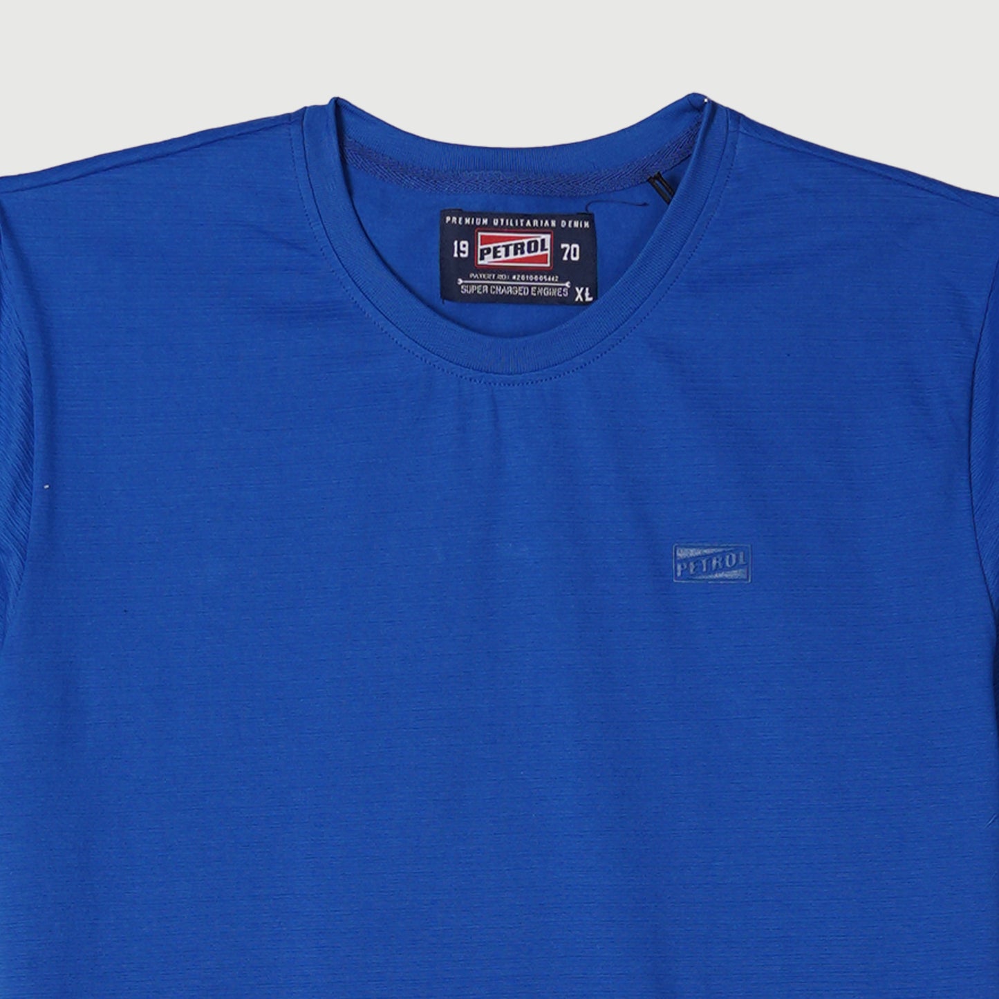 Petrol Basic Tees for Men Slim Fitting Shirt Missed Lycra Fabric Trendy fashion Plain T-Shirt for Men Casual Top True Blue T-shirt for Men 143227 (True Blue)