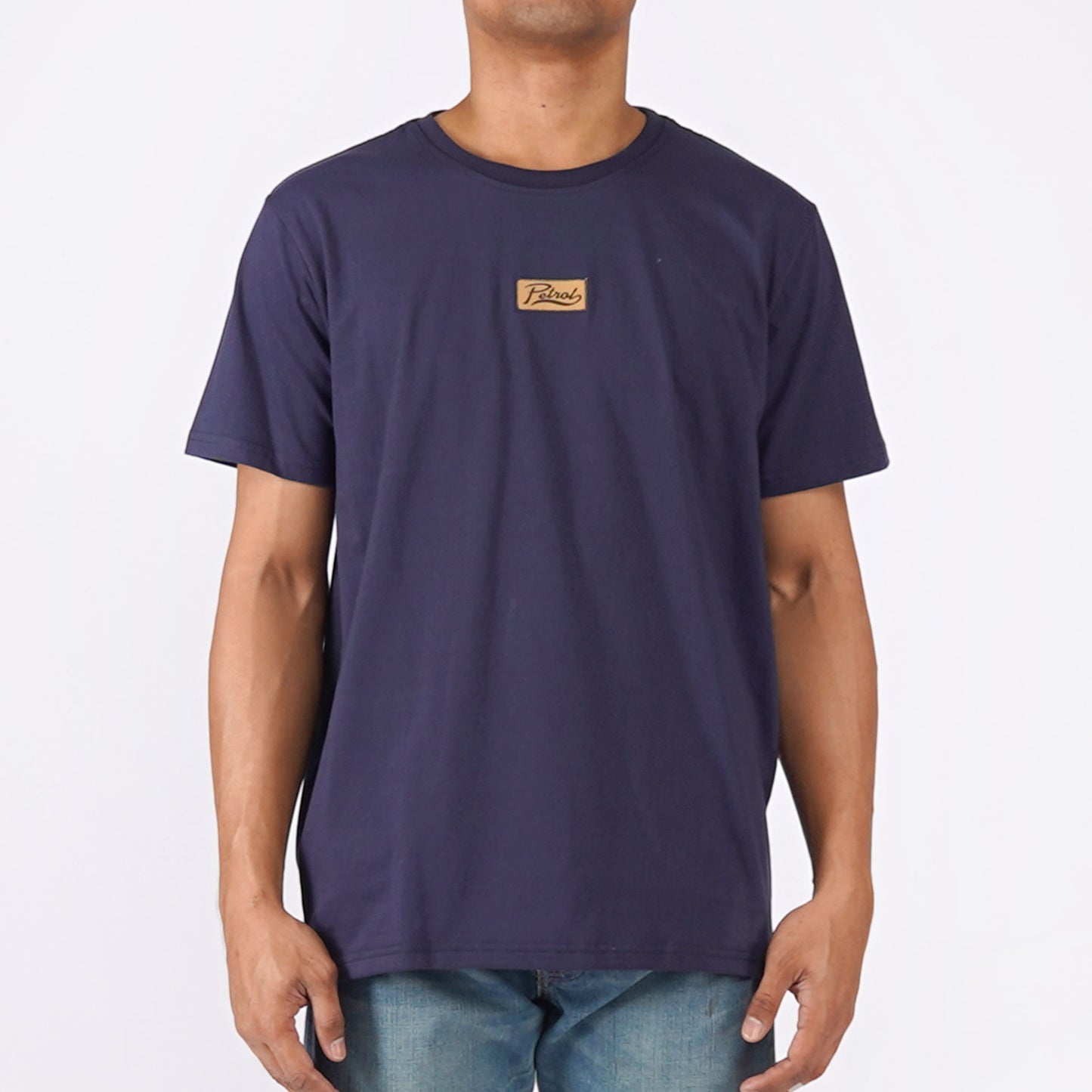Petrol Basic Tees for Men Slim Fitting Shirt CVC Jersey Fabric Trendy fashion Casual Top Navy Blue T-shirt for Men 146931-U (Navy Blue)