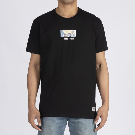 Petrol Basic Tees for Men Slim Fitting Shirt CVC Jersey Fabric Trendy fashion Casual Top Black T-shirt for Men 126688-U (Black)