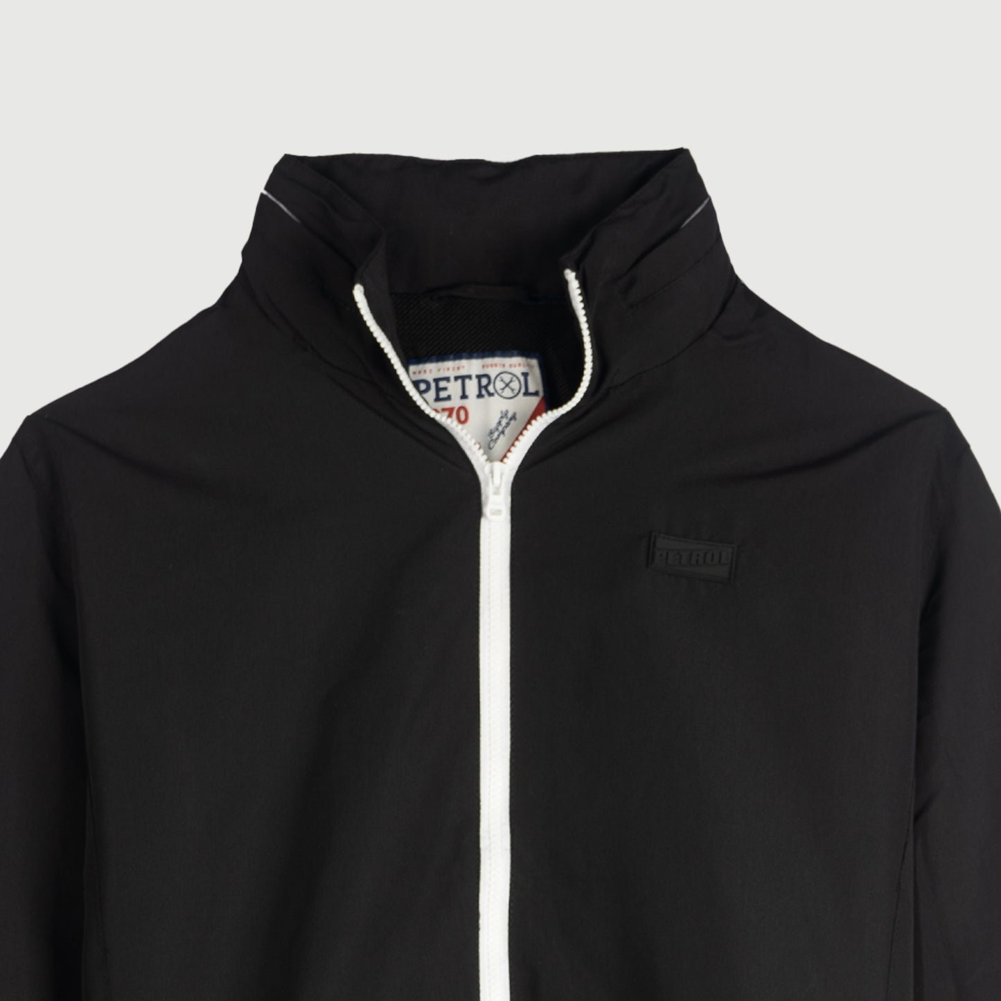 Petrol Basic Jacket for Men Regular Fitting Nylon Fabric Trendy fashion Casual Top Black Jacket for Men 130689 (Black)