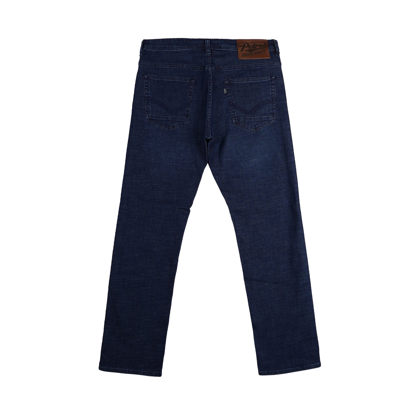 Petrol Men's Basic Denim Regular Straight Cut Fitting Mid Waist Maong Pants For Men Camellion w/ details FabricTrendy Fashion Casual Bottoms 153196 (Dark Shade)
